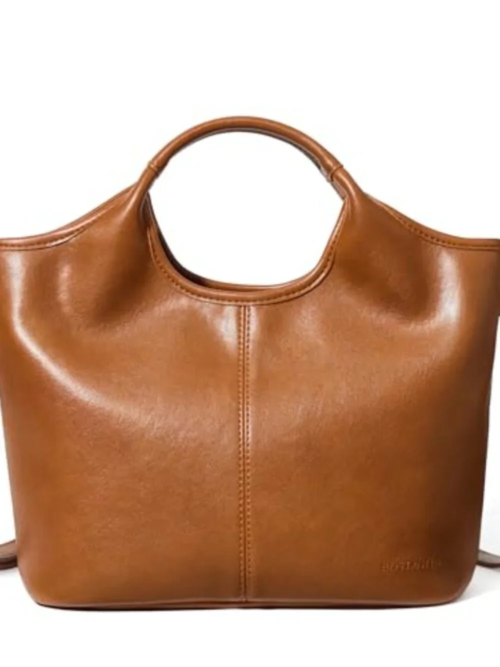Vegan Leather Satchel Crossbody Handbag with Detachable Strap